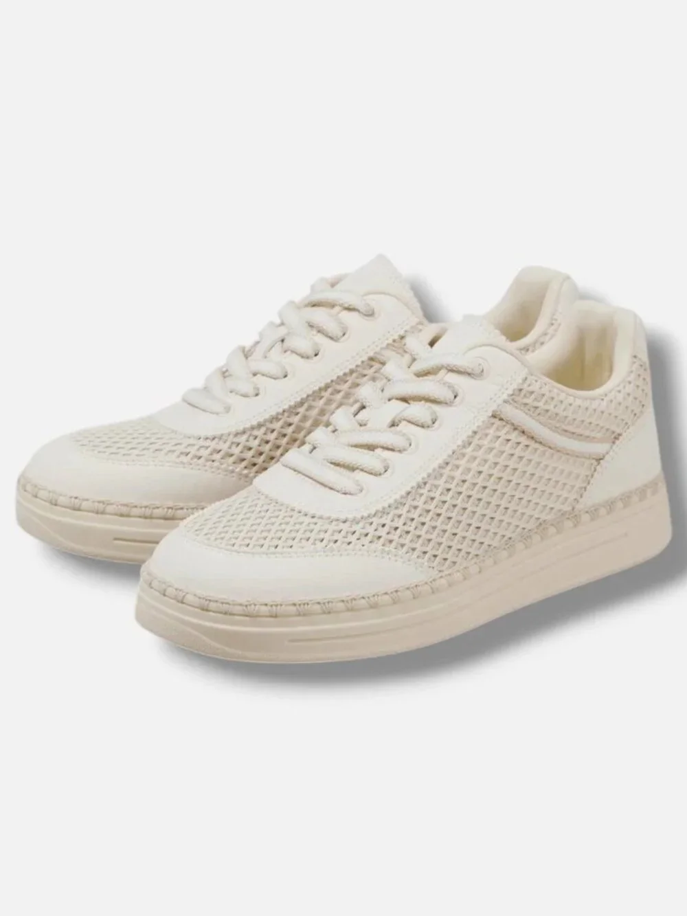Jimmy Choo White Leather & Mesh Low-Top Sneakers with box and dust cover